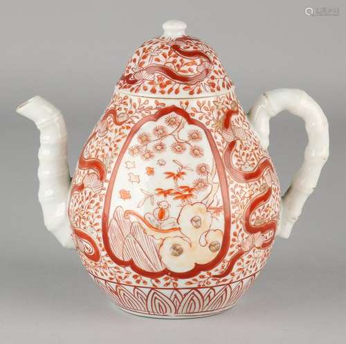 19th Century Chinese porcelain teapot with milk and