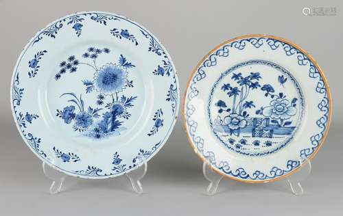 Two 18th century Delft Fayence signs with chinoiserie