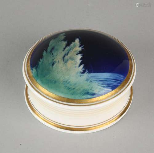 German Karl Ens Vokstedt porcelain lid box with hand