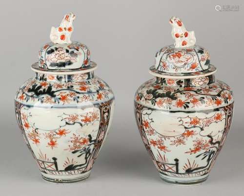 Two 18th century Chinese Imari porcelain vases of