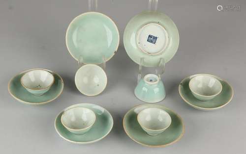 Twelve parts of 19th century Chinese porcelain. Cups