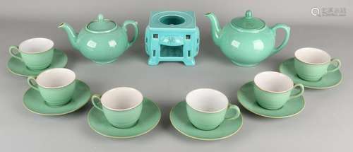 Plazuid Gouda ceramic glazed green tea set with two