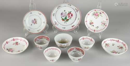 Ten times various Chinese cups and saucers. Three parts