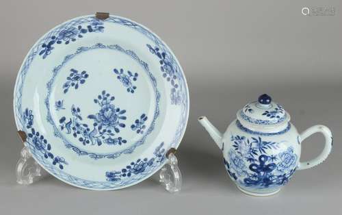 Twice 18th century Chinese porcelain. One time teapot