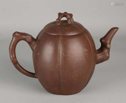 Very old / antique Chinese Yixing teapot in pumpkin