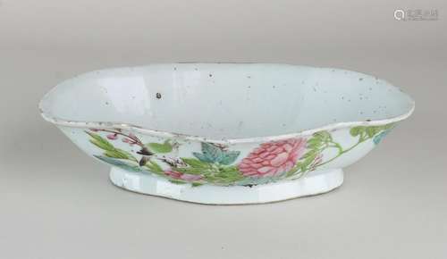 Antique Chinese porcelain dish with floral, bird and