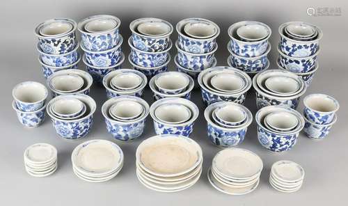 Large lot ancient Chinese porcelain flower pots with