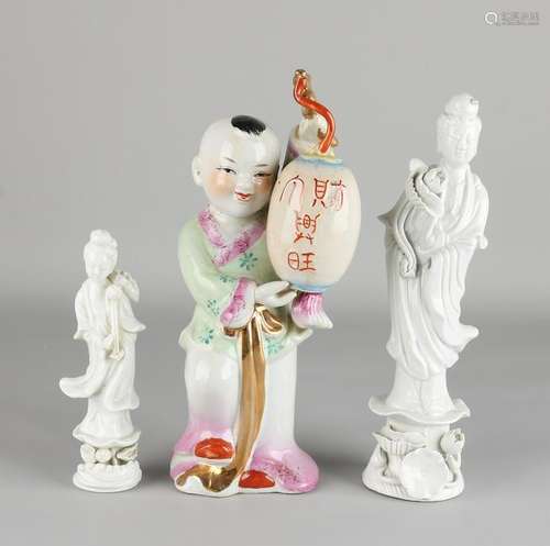 Three ancient Chinese porcelain figures. 20th century.