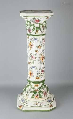 Old Capodimonte ceramic hand-painted pedestal. Foot