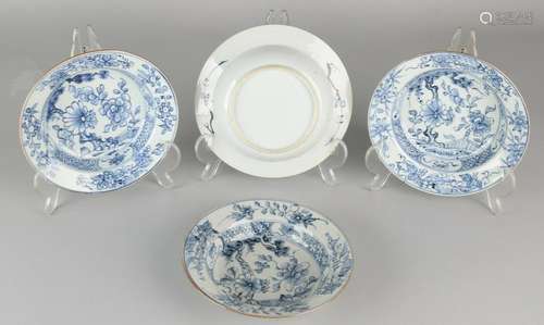 Four 18th century Chinese porcelain papborden garden