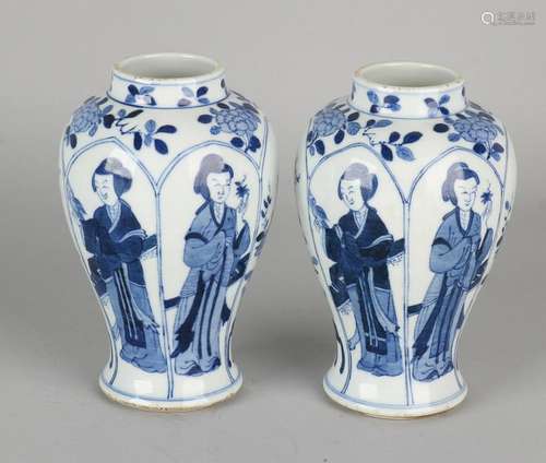 Two antique Chinese porcelain vases with long Lijs