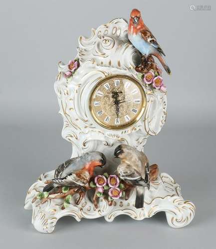 German porcelain clock. Marked with a crown and 1882.