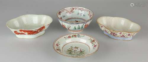 Four times antique Chinese porcelain. Two 19th century