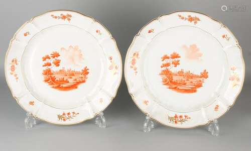 Two large German Nymphenburg porcelain dishes. With