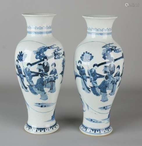 Two old Chinese porcelain vases with figures and