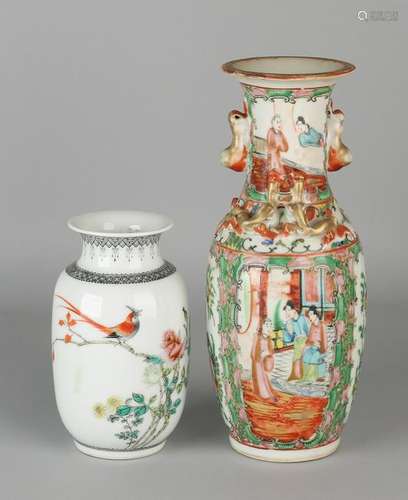 Two Chinese porcelain vases. 20th century. One times