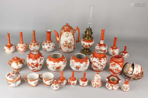 Large lot antique Japanese Kutani porcelain. Include: