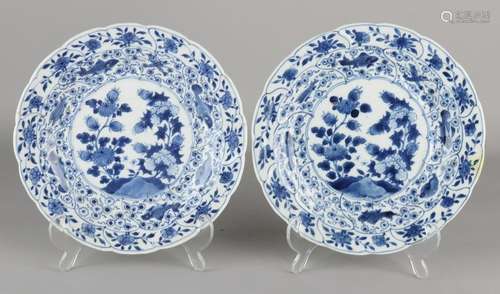 Two 18th century Kang ci Chinese porcelain plates