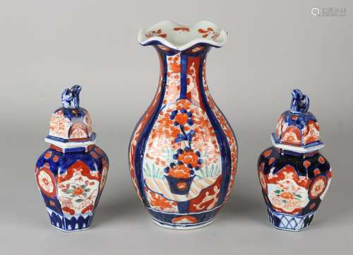 Three times the 19th century Japanese Imari porcelain.