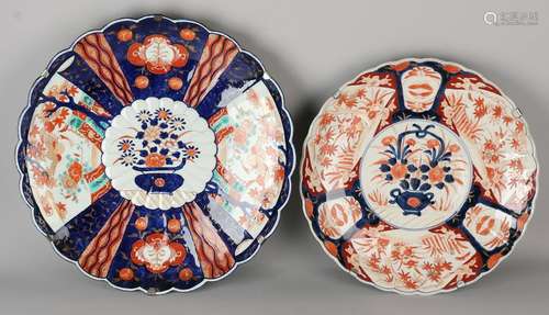 Two large 19th century molded Imari porcelain