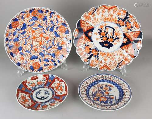 Four 19th century Imari porcelain plates with floral