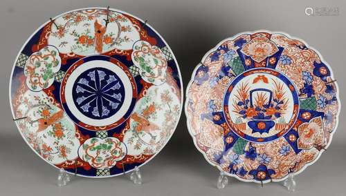 Two very large 19th century Imari porcelain decorative