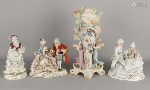 Four old / antique porcelain figures. 20th century.