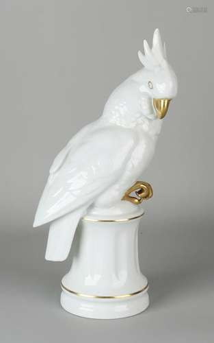 Great German Gerold Bavaria porcelain parrot with gold