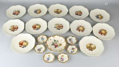 Twice German dishes. 20th century. Comprising: Twelve