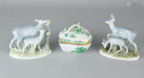 Three times porcelain. 20th century. Consisting of: Two