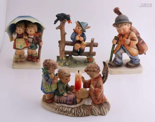 Four various figures of Hummel Goebel. Comprising: