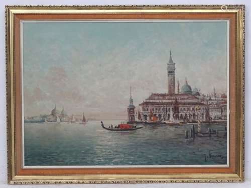 J Van Dongen (1915-?), Oil on canvas, 'Doges Palace at Venice',