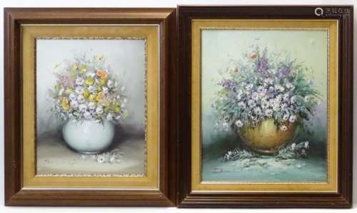 Fallal, XX, Oil on canvas, Still life of flowers, daisies, poppies etc.