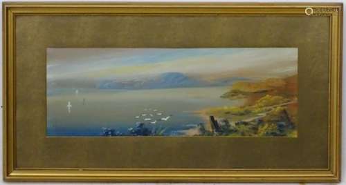 AEB c 1910, Oil on card, Highland Loch View, Initialled lower left.