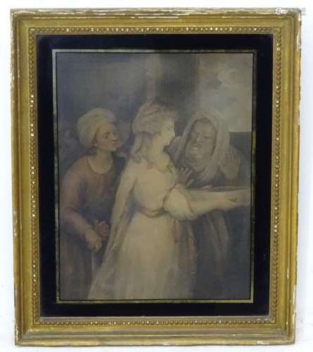 Circa 1800, Vere eglomise gilt framed stipple engraving, 'The Vestal' (Mrs.