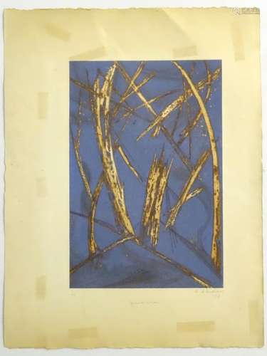 Helen d'Andlau (1919), Coloured etching 4/5, 'Guerre' 1957, Signed, named and numbered under.