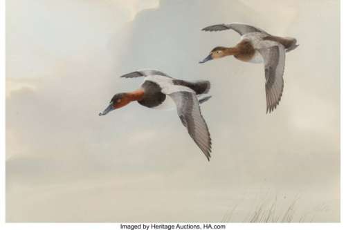 27002: Ken Carlson (American, b. 1937) Ducks in Flight