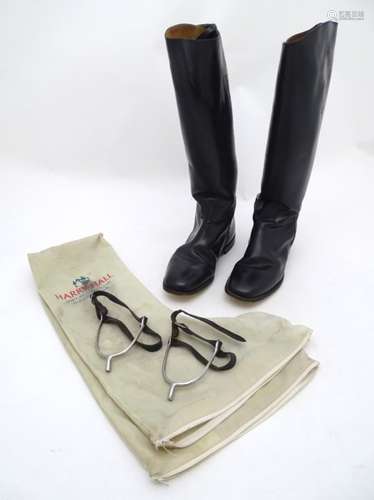 A pair of Harry Hall black leather Regent riding boots, size 9,