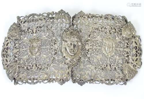 A silver plate 2-part buckle 4 3/4