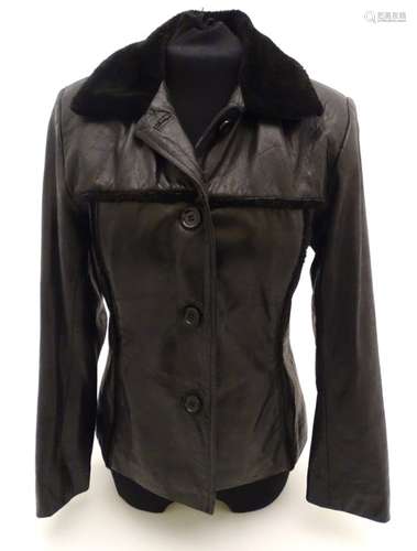 Ladies black Aviatrix Original Outerwear leather jacket,