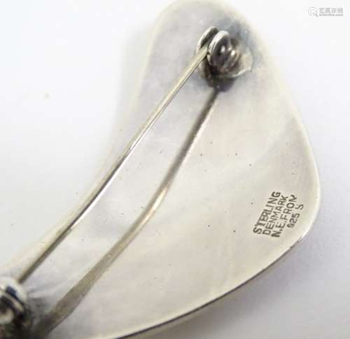 Scandinavian Jewellery: A Danish modernist brooch, maker Niels Erik From. Marked Sterling Denmark.