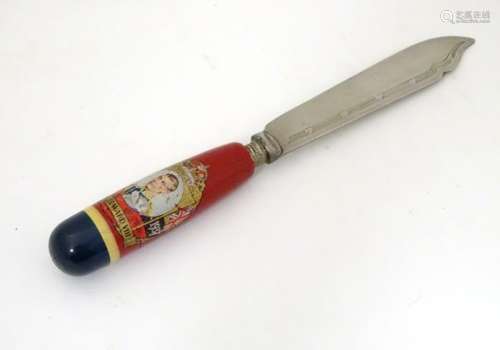 King Edward VIII Coronation butter knife: A May 12 1937 stainless steel butter knife with transfer