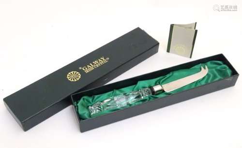 Galway Irish Crystal: A boxed Irish cheese knife, marked 'Kerrygold Irish Crystal', 9 1/2'' long.