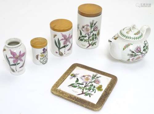 A quantity of Portmeirion items to include a teapot and stand, two lidded pots,