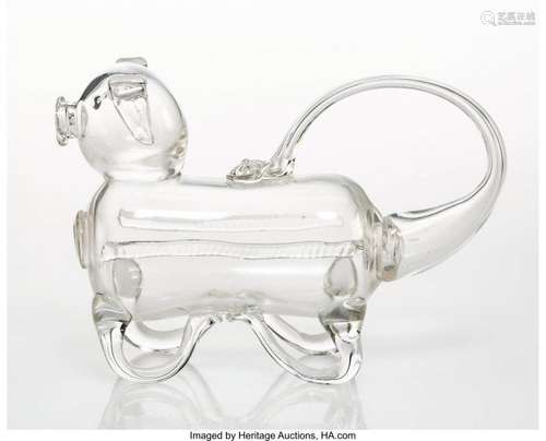 27037: A British Glass Gin Pig, late 19th-early 20th ce