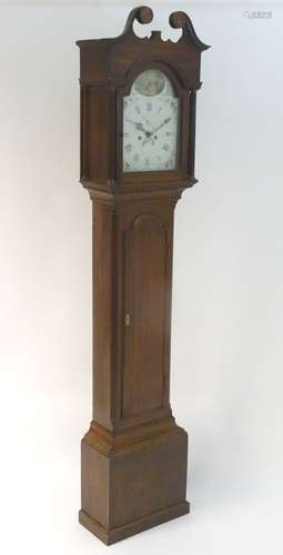 A late 18thC / early 19thC long case clock, having 8 day movement,