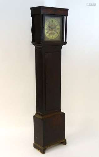 An 18thC Longcase clock marked 'Geo: Tommerson Leaden Hall Street London', 11 ¾” brass dial,