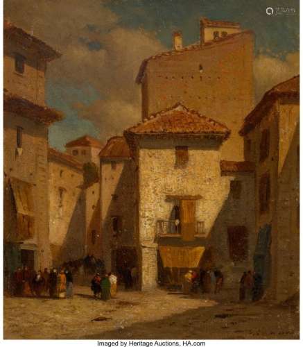 27045: Samuel Colman (American, 1832-1920) Street Scene