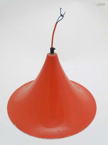 Vintage Retro : a Danish Claus Bonderup and Torsten Thorup designed 'Semi' pendant hanging lamp,