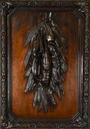 Antique 19th C Black Forest Style Carved Panel